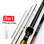 Телескопическое фидерное удилище 3,3м-3,9м