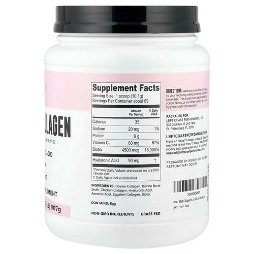 Left Coast Performance, коллаген нескольких типов, 907 г (32 унции)