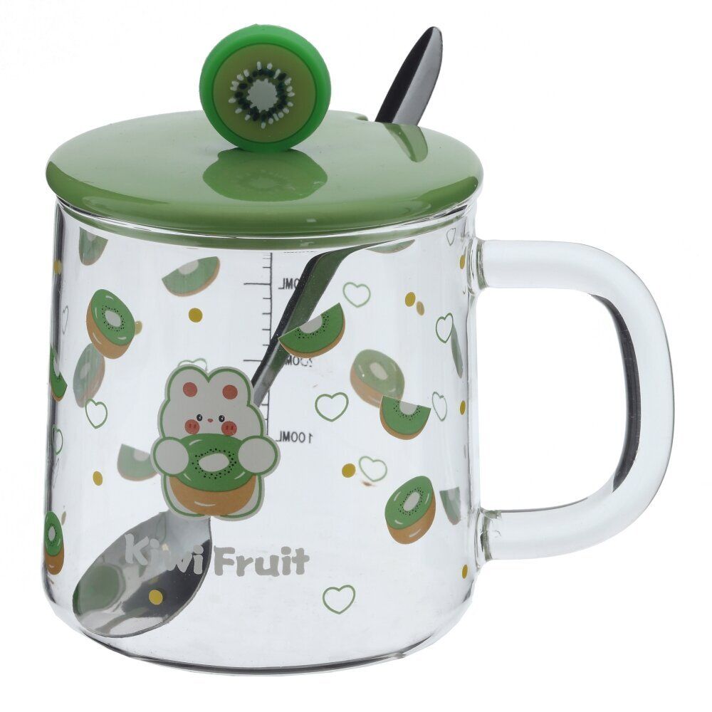 GAEM Кружка с крышкой и ложкой 440 мл, L8,4 W8,4 H8,3 см