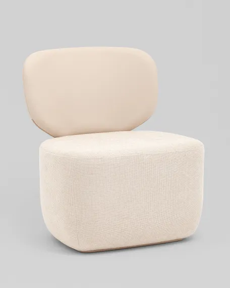 Кресло Спейс спинка экокожа, сиденье шенилл бежевый