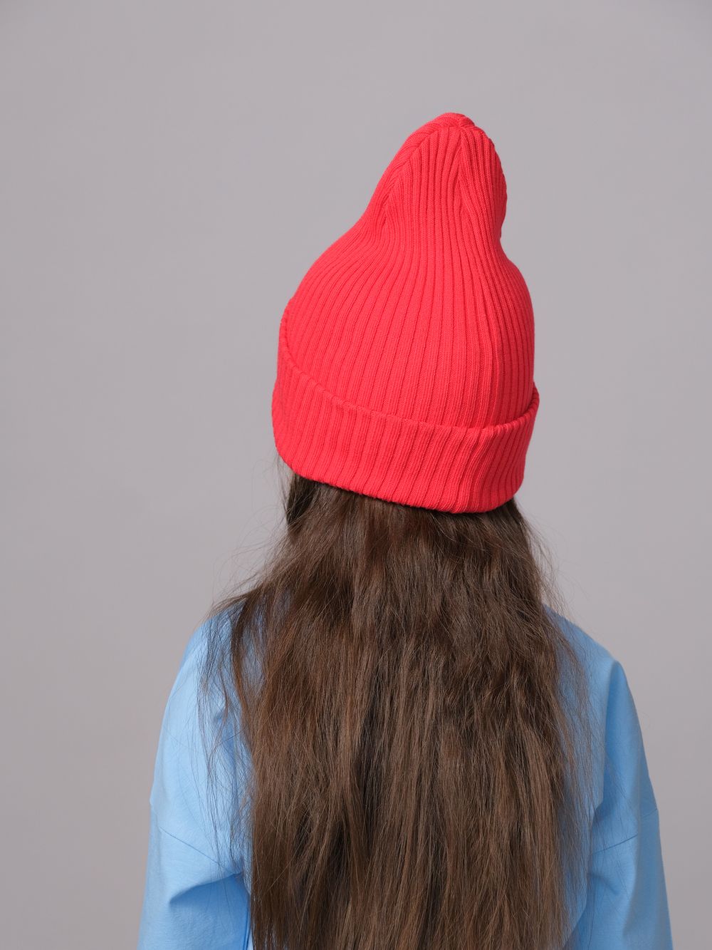 Шапка вязаная весенняя/осенняя МУЛА (Красный)