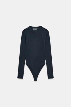 ZARA БОДИ ИЗ ХЛОПКА И МОДАЛА, МОРСКОЙ СИНИЙ