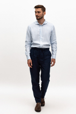 Linen trousers in dark blue