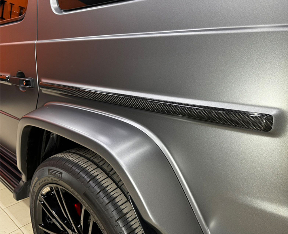 Карбоновые боковые молдинги для Mercedes Benz G class W465 G63 G500 G550 2025+ Гелик Гелентваген