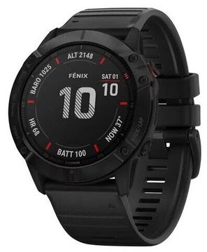 Умные часы Garmin Fenix 6X Pro черный с черным ремешком