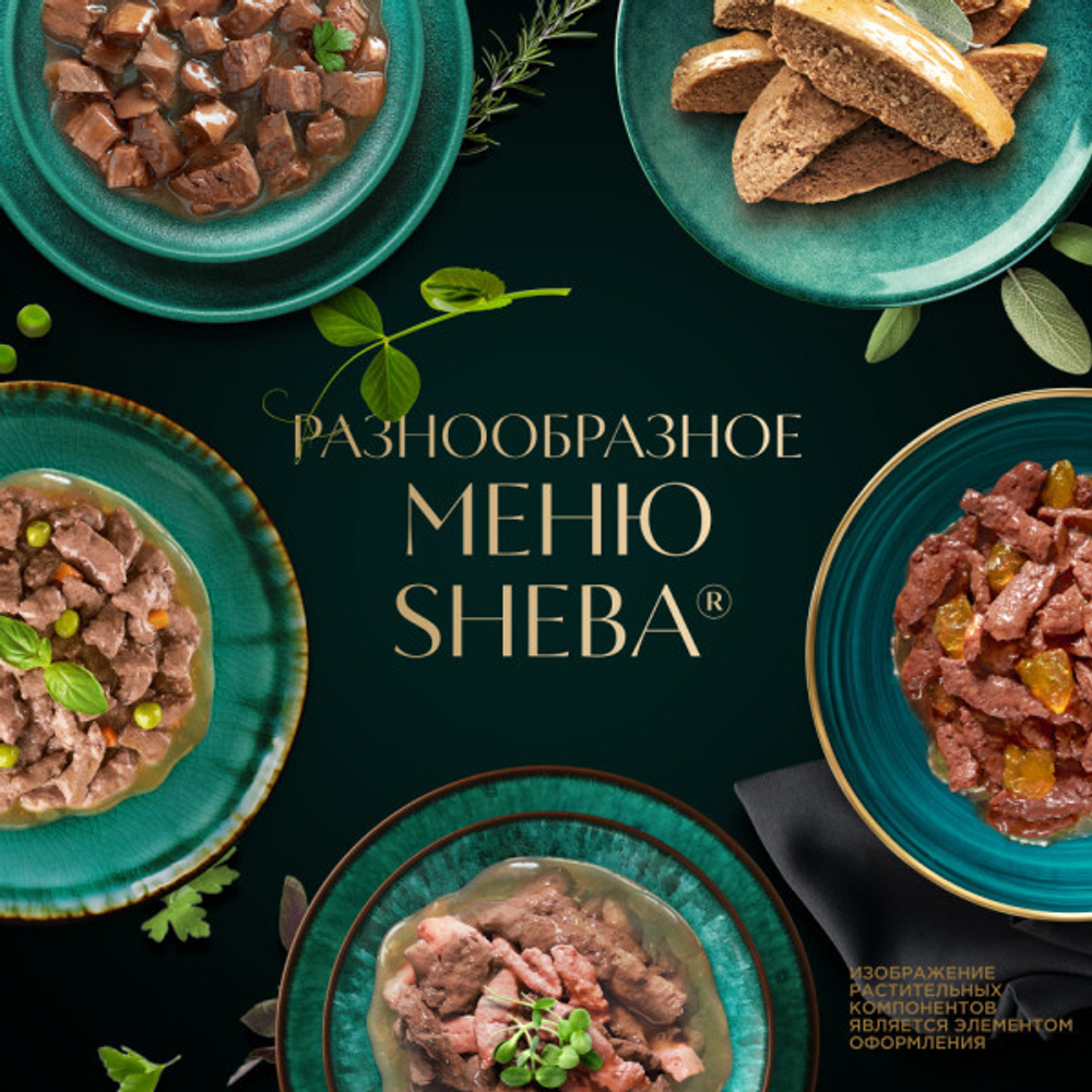 Ломтики в соусе форель и креветки, 75г влажный корм для кошек Sheba
