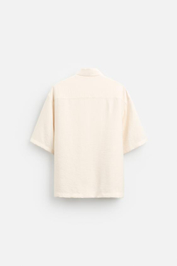 ZARA РУБАШКА С ВОРОТНИКОМ, ЭКРЮ