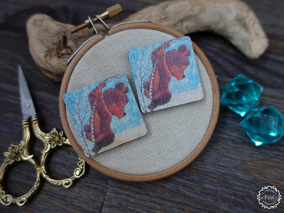 Магнит с мишкой, серия "Открытки из детства"