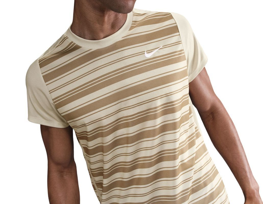 Мужская теннисная футболка Nike Court Victory Dri-Fit Tennis - хаки/белый