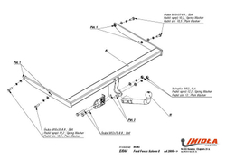 Фаркоп IMIOLA E.044 Ford Focus седан 2005-2011(паспорт и сертификат в комплекте)(без электрики)