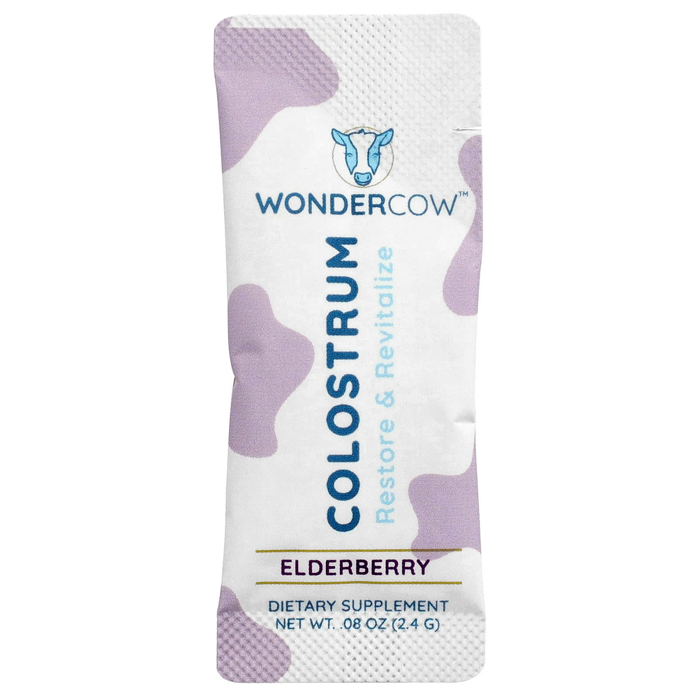 Wondercow, Молозиво в порошке, бузина, 30 пакетиков по 2,4 г (0,08 унции)