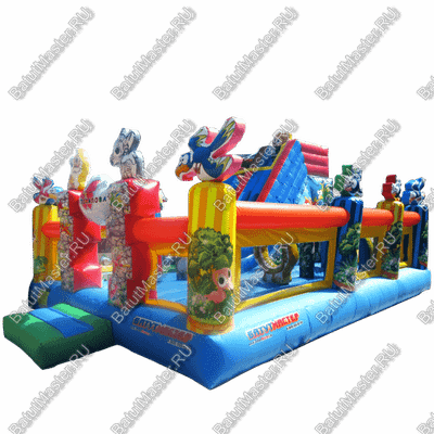 Коммерческий надувной батут "Звериный мир" 7*5*4 м