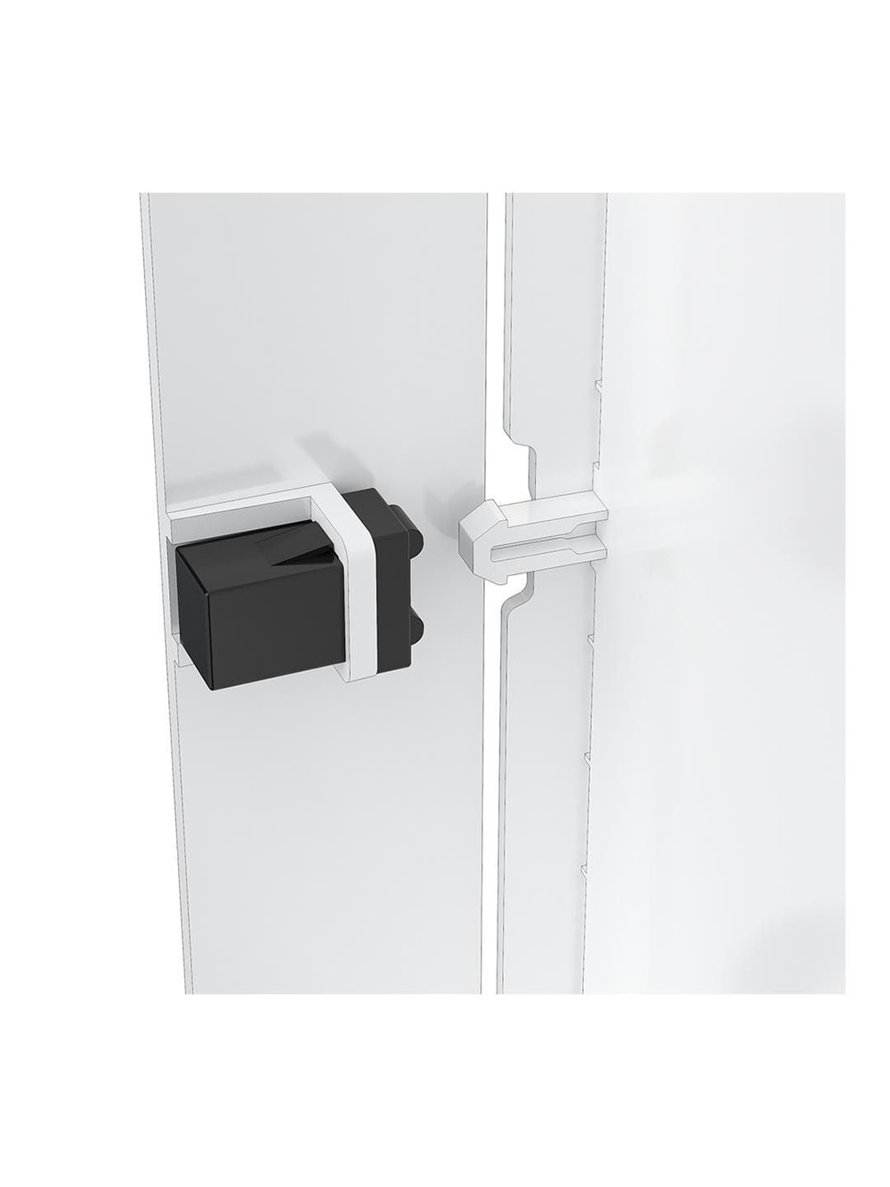 Люк ревизионный LN фланец 300х300 нажимной 327х327 пластик EVECS