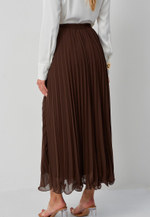 Юбка плиссе макси 100 коричневая