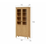 Шкаф-витрина Хемнэс Hemnes/Кымор, ст/пн 90х198х37 см, светло-коричневый