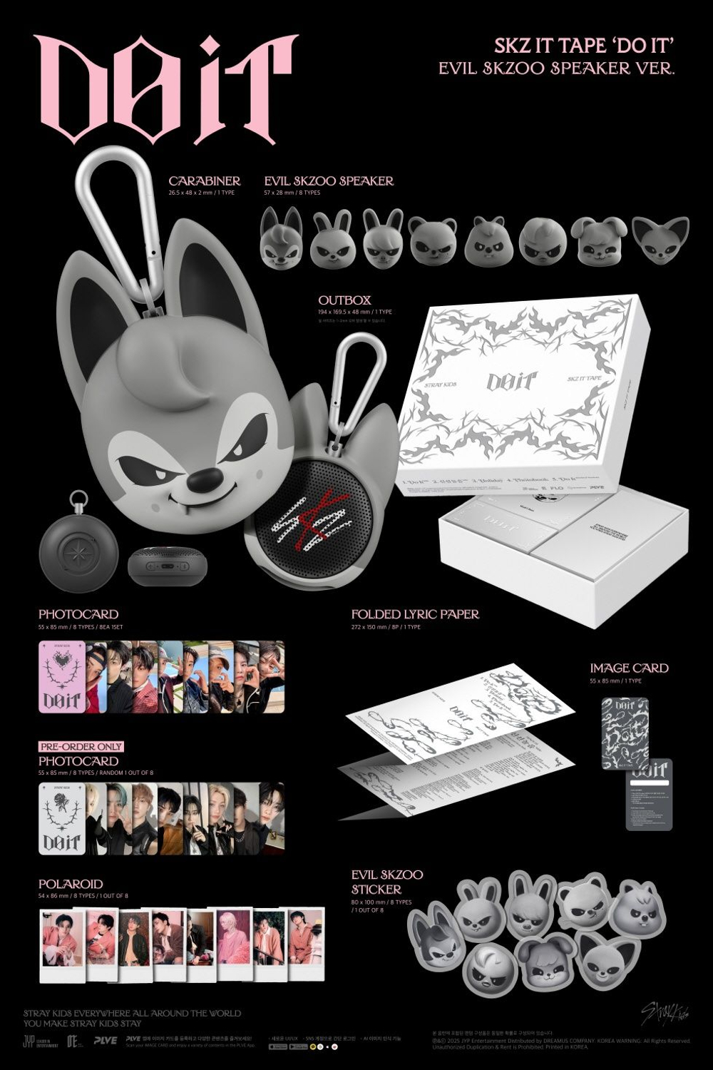 Альбом Stray Kids - DO IT SKZ IT TAPE EVIL SKZOO SPEAKER 8 Version SET