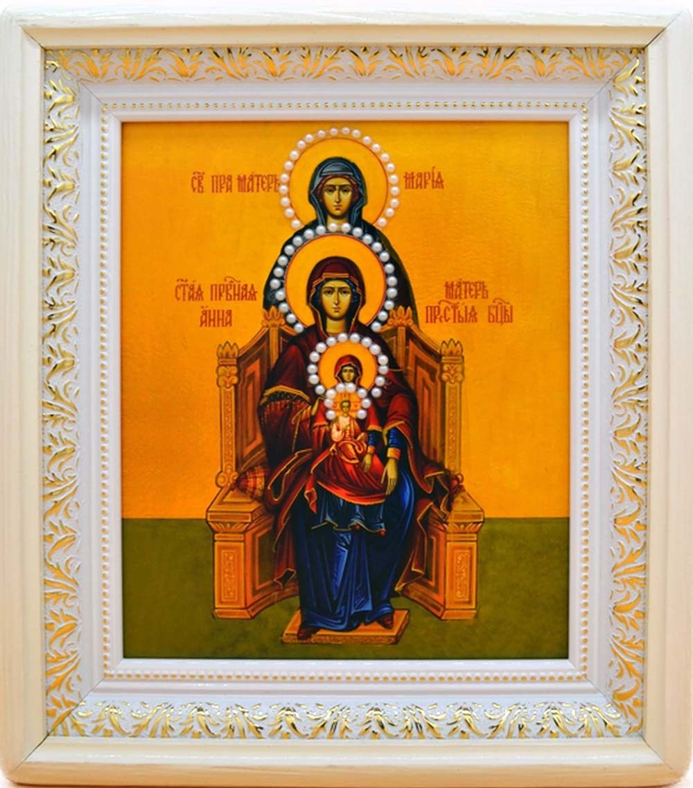 Богородица со сродницами. Икона ручной работы.
