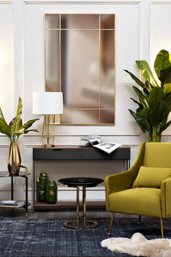 Зеркало декоративное 90х140см Garda Decor в стальной раме золотого цвета