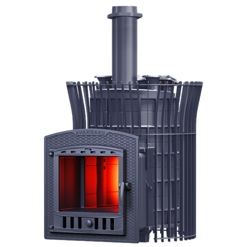 Печь для бани Авангард ЗК 35 (П2) Ураган в сетке Тюльпан