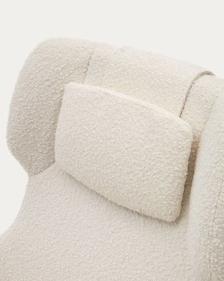 Zalina Вращающееся кресло с подлокотниками из белой ткани букле