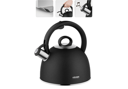 Чайник для плиты со свистком Nadoba 2,9 л, чайник со свистом для индукции