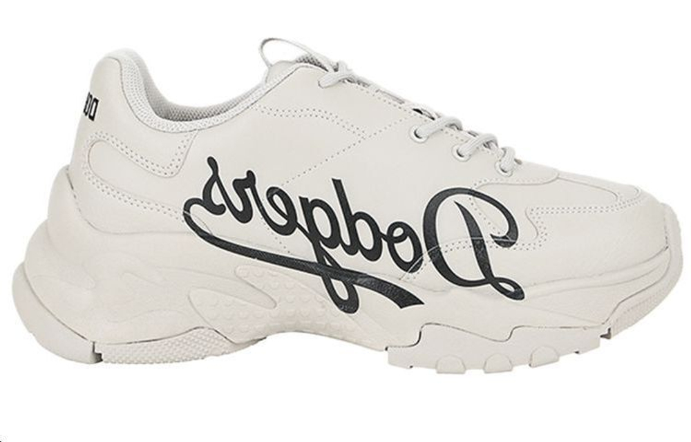 MLB Big Ball Chunky series leatherette letters wear-resistant increased low-cut daddy shoes for men and women the same gray