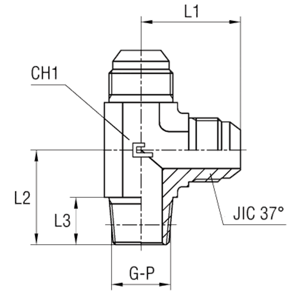 Штуцер FLC JIC 1.1/16" BSPT1/2"