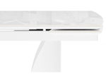 Керамический стол Woodville Готланд 180(240)x90 statuario titan gloss, белый