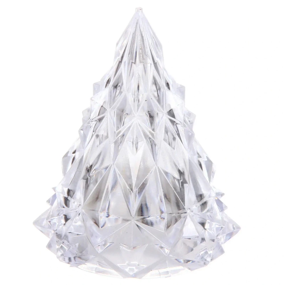 Сувенир с подсветкой «Кристальная ёлочка» 6,5*8 см, Теплый белый