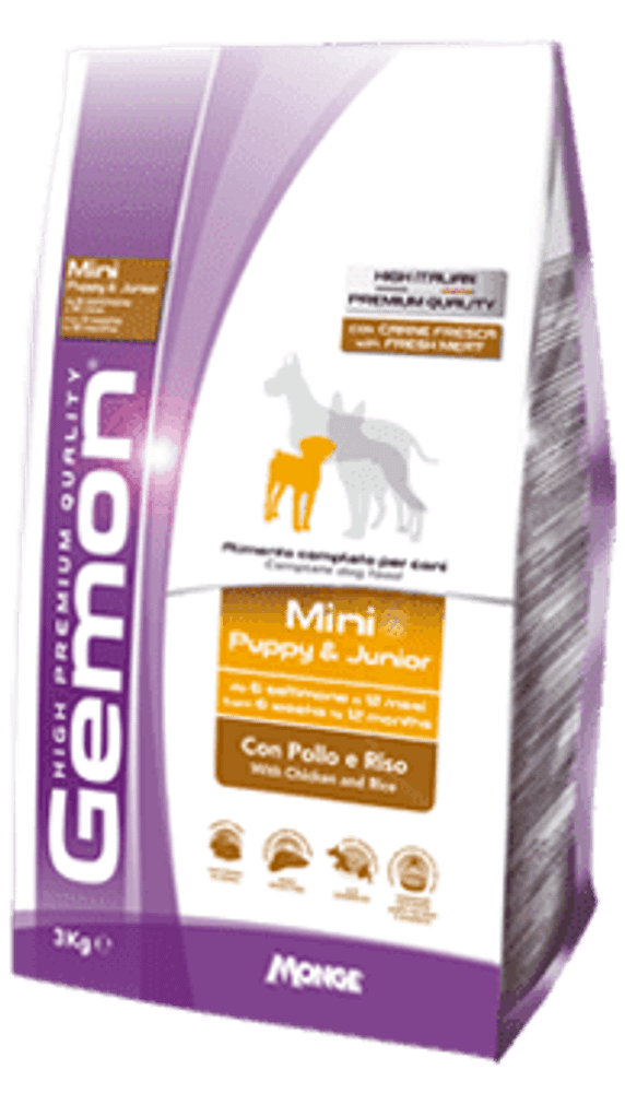 Gemon 3кг Dog Mini корм для щенков мелких пород курица с рисом Gemon 3кг Dog Mini корм для щенков мелких пород курица с рисом