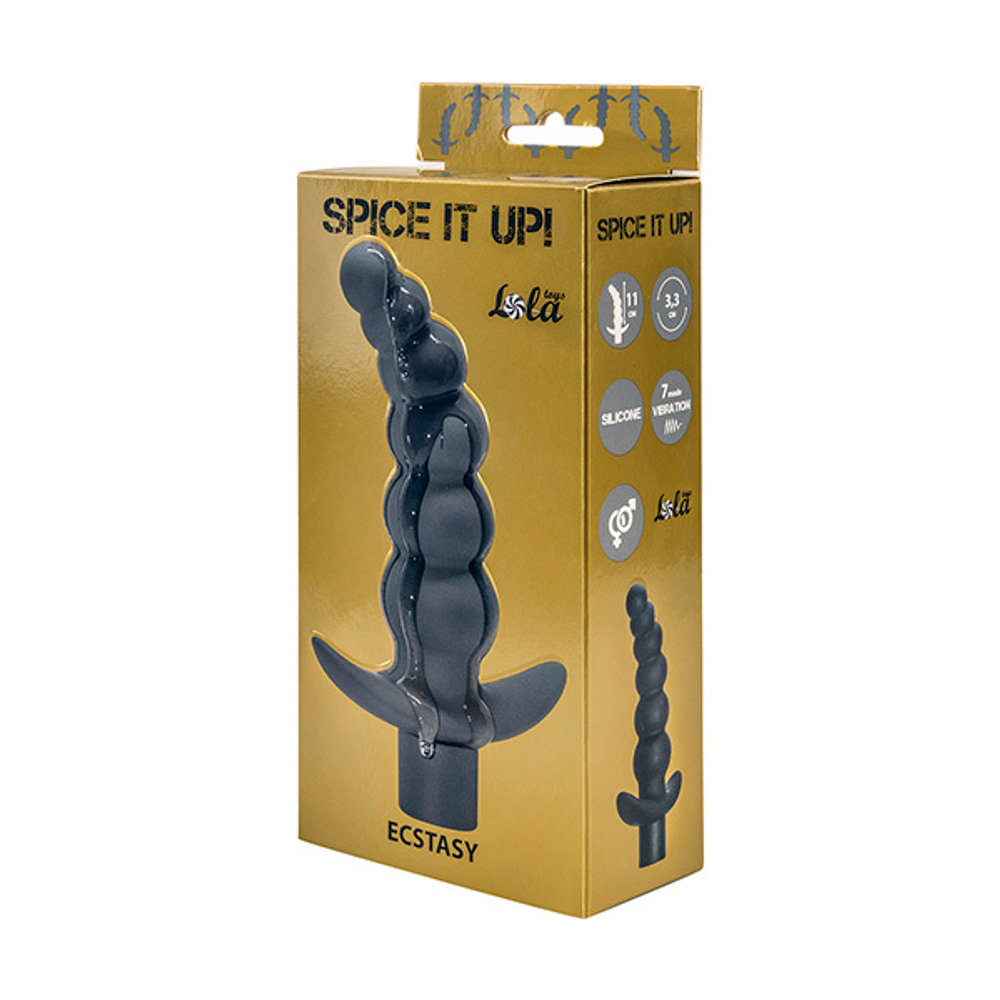 Анальный стимулятор 14см с вибрацией Lola Games Spice it up Ecstasy Dark Grey 8009-02Lola