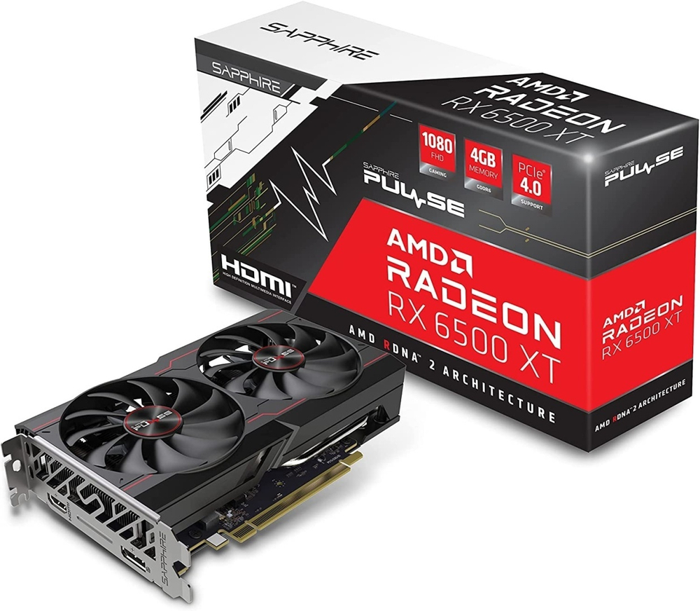 Видеокарта Sapphire Pulse Radeon RX 6500 XT 4 ГБ