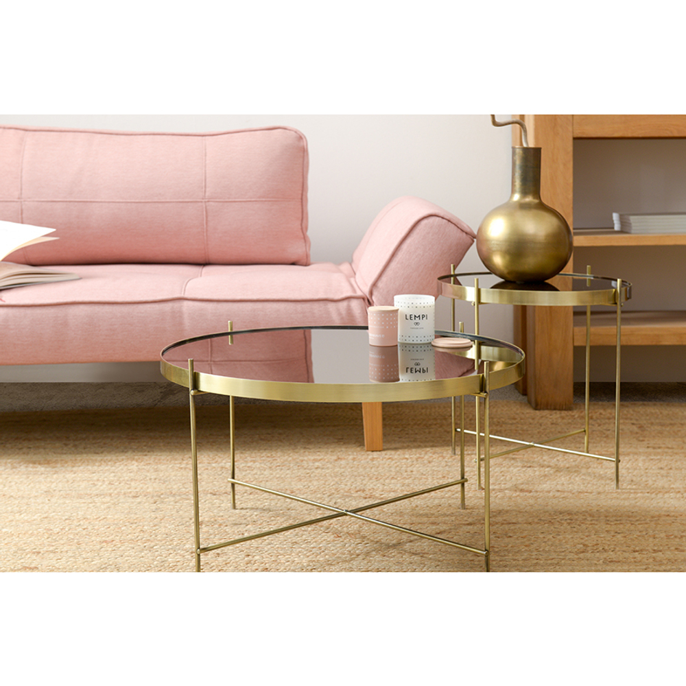 Стол josen, D42,7 см, коричневый/латунь