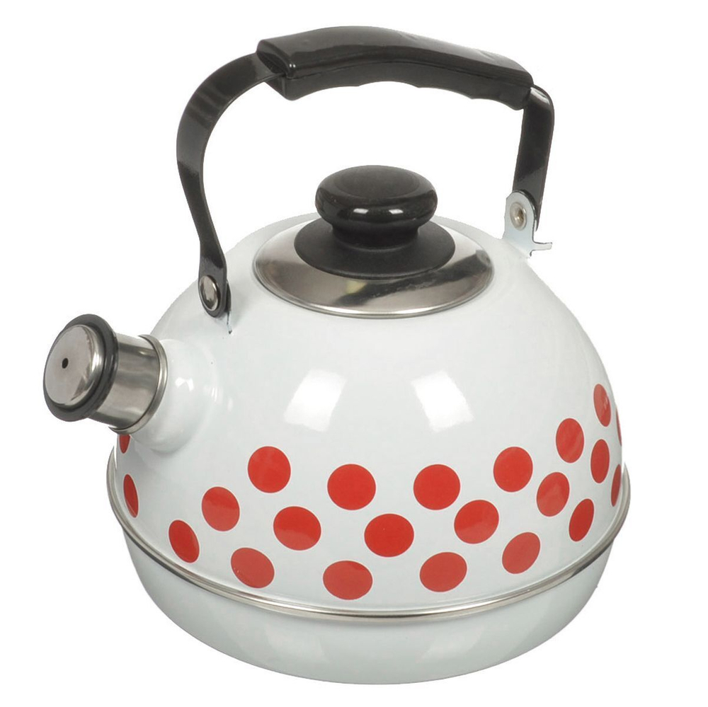 Чайник сталь, эмал, 3.5 л, свист, подв ручк, Рубин, С2328, бел, TМ04/35/03/02/ 04/ 05/ 08/ 21