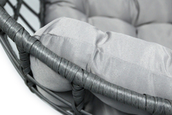 Кресло подвесное Лондон арт.3978-МП (стойка+основание.черн.,корзн.серая.,подуш.серая, 3 уп. (Т))