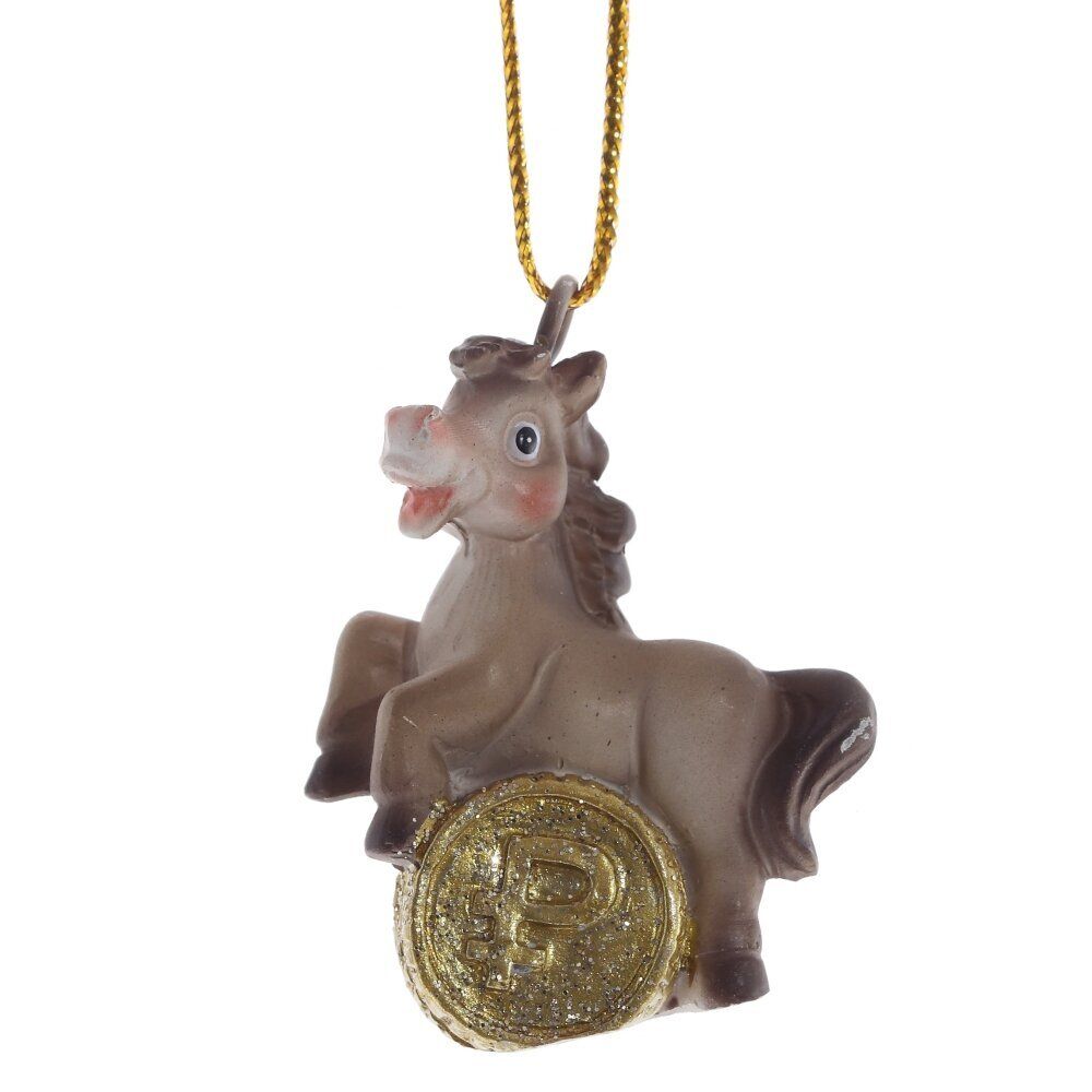 GAEM Фигурка декоративная подвесная "Лошадка", L3 W1,5 H4 см, 6в.