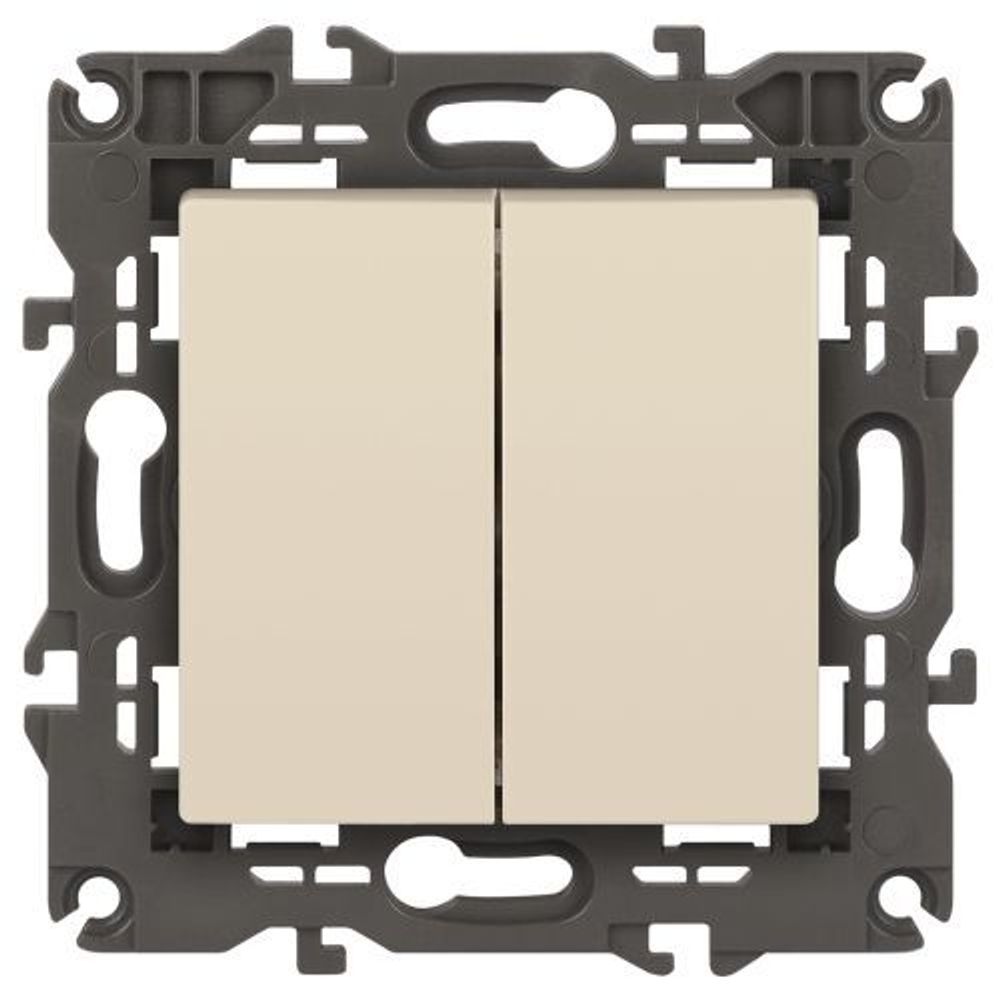 Выключатель 2-кл. СП Elegance 14-1104-02 10А IP20 250В 10AX механизм сл. кость Эра Б0034231