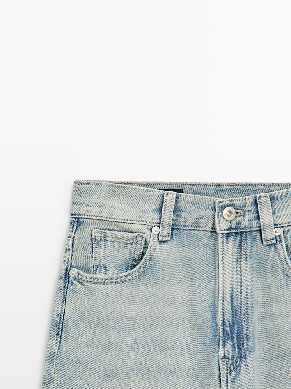 Massimo Dutti Джинсы с высокой талией и широкими штанинами, синий