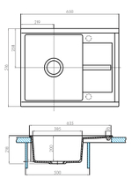 Кухонная мойка AQUATON Делия 65 Терракот