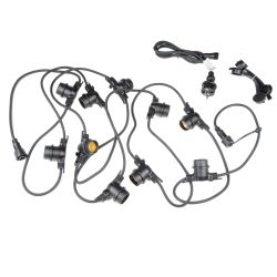 UDL-K121 10-E27-5M 5C IP65 BLACK BELT-LIGHT Гирлянда Белт-лайт. 5 м + 1.5м сетевой шнур. 10 патронов E27. шаг 50см. 5 заглушек. Чёрная. TM Uniel.