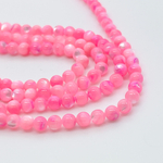 Перламутр тонированный, цвет фуксия, диаметр 4 мм, цена за нить 38 см