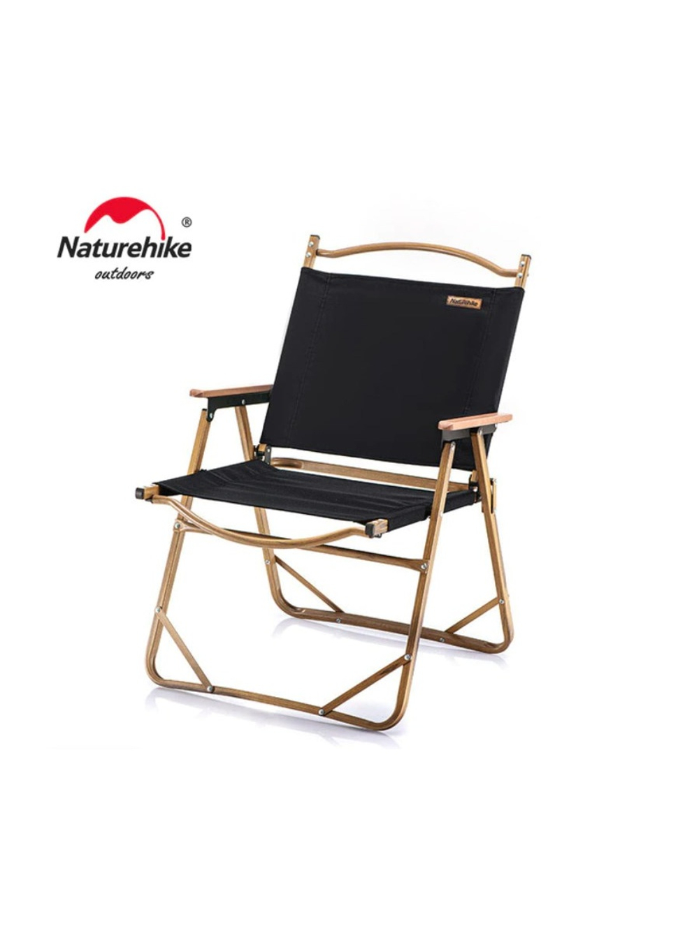 Кресло туристическое Naturehike MW02, складное, увеличенное, черное, до 120 кг