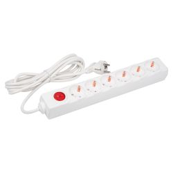 S-GCD6-3B Удлинитель Uniel серии Стандарт. с-з. 6 гн.. шнур 3 м. выкл.