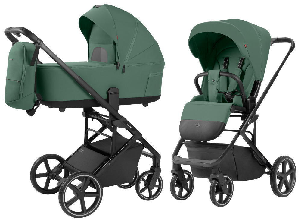 Коляска Carrello Alfa CRL-6522 2025 Vega CRL-14101 Absolute Black 3 в 1 Meadow Green