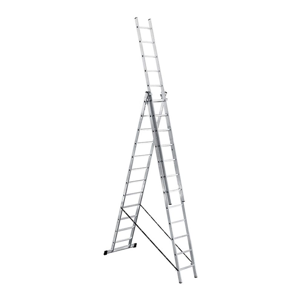 Лестница алюминиевая 3-х секционная 12 ступеней Biber артикул 98212