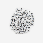 Бусины с буквами "Русский алфавит", 6,7мм, белый, акрил