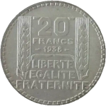 France, 20 Francs 1938 – "Turin" Series, AU