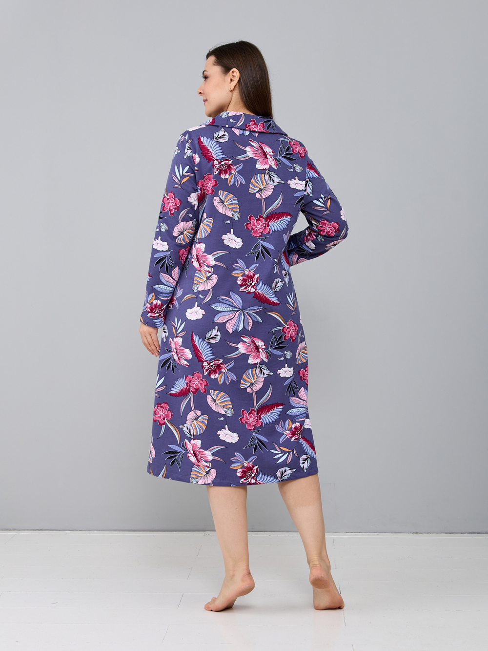 Халат Х-552/синий-тропик