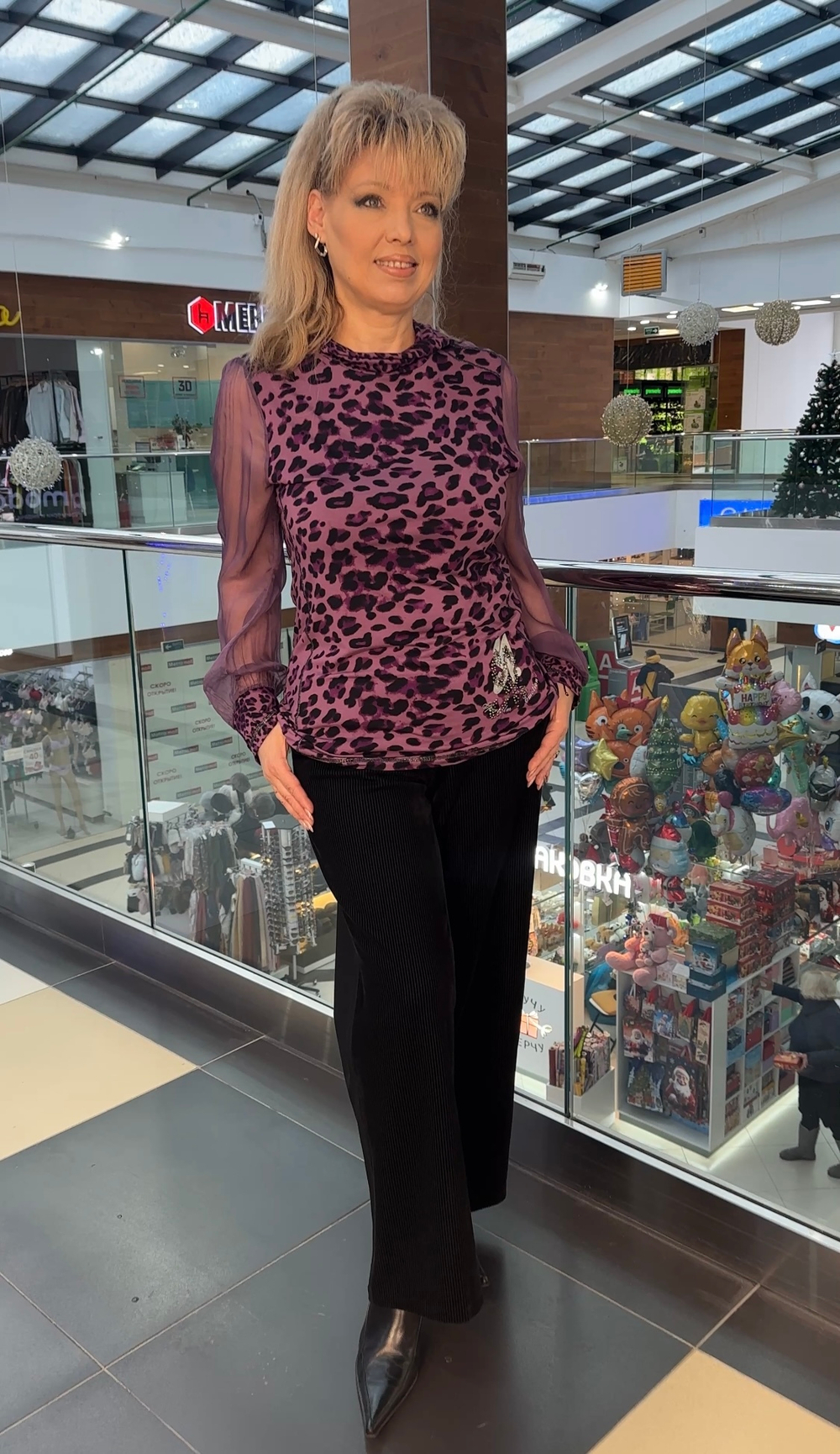 Комбинированный авсрийский блузон с шифоновыми рукавами