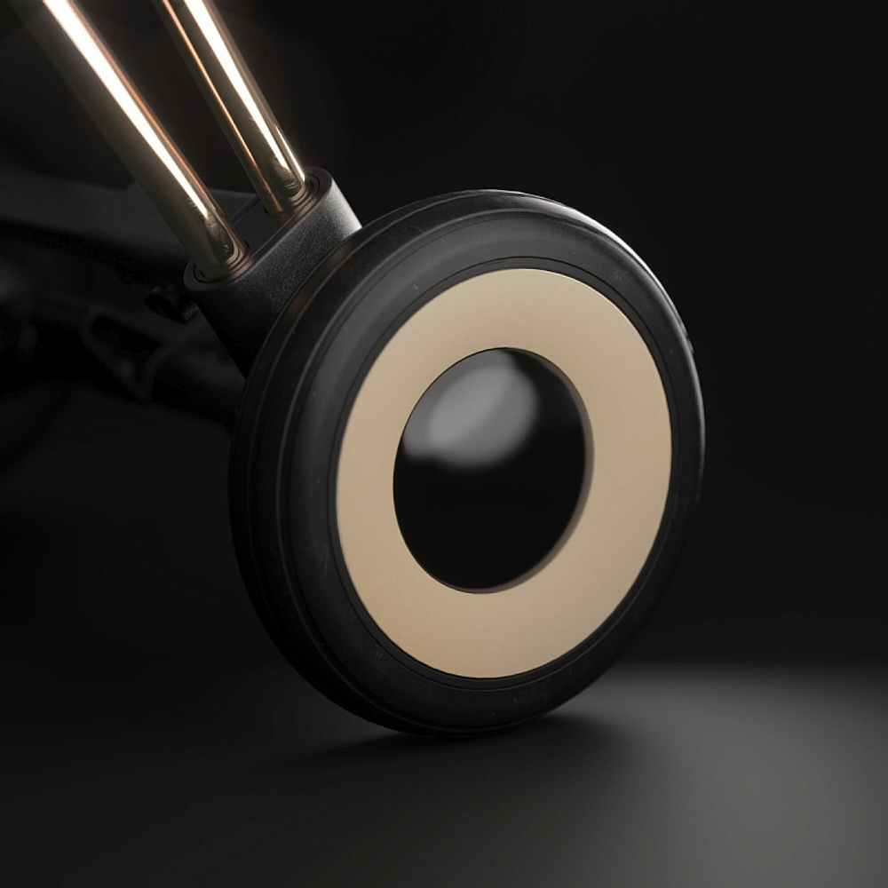 Коляска Cybex Coya Rosegold Frame Cloud G i-Size Moon Black Plus 2 в 1 Sepia Black с дождевиком и бампером